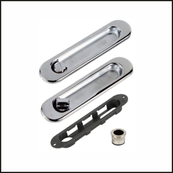 Oblong Bathroom Lock for Pocket Doors